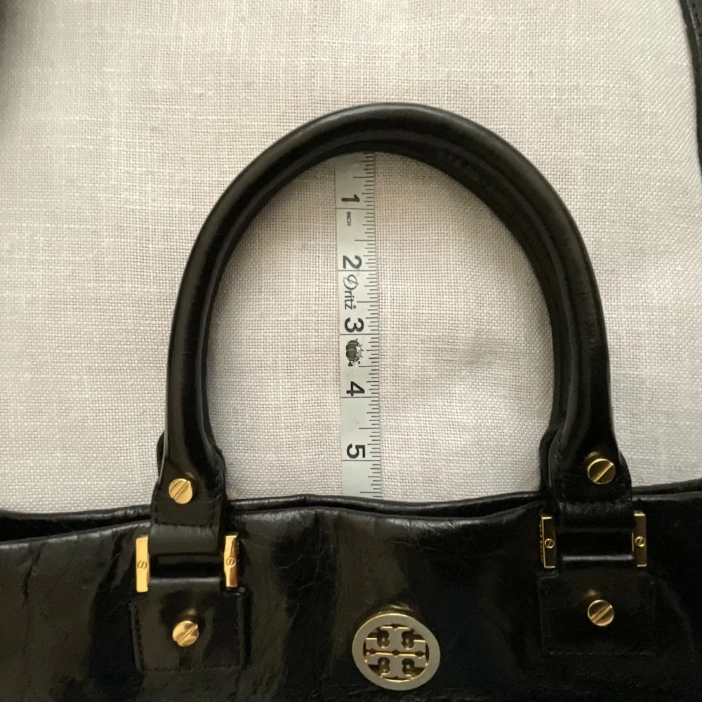 Tory Burch Black “Dena Distressed Leather Handbag - Picture 11 of 16